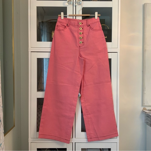 Kate Spade Heather Basket Weave Wide Leg Pant Size 00 - Picture 2 of 11